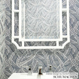 Schumacher Abstract Leaf Metallic Slate Wallpaper
