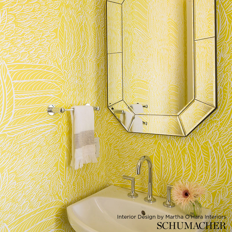 Schumacher Featherfest Smoke Wallpaper
