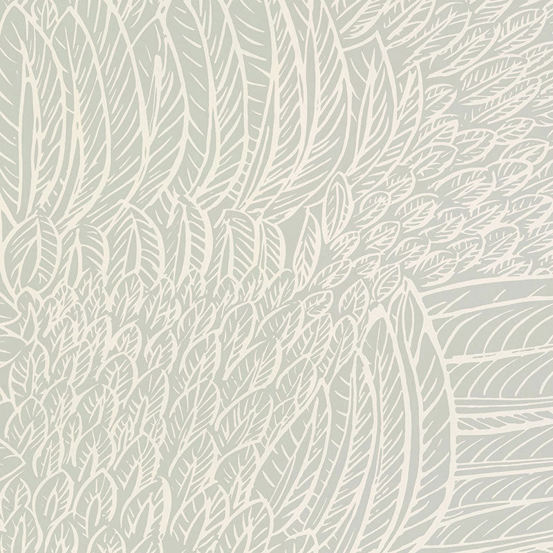 Schumacher Featherfest Smoke Wallpaper