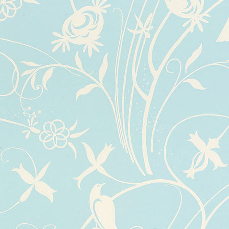 Schumacher Sky Meadow Light Blue Wallpaper - Eade's Wallpaper