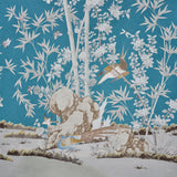 Schumacher Brighton Pavilion Panel Peacock Wallpaper