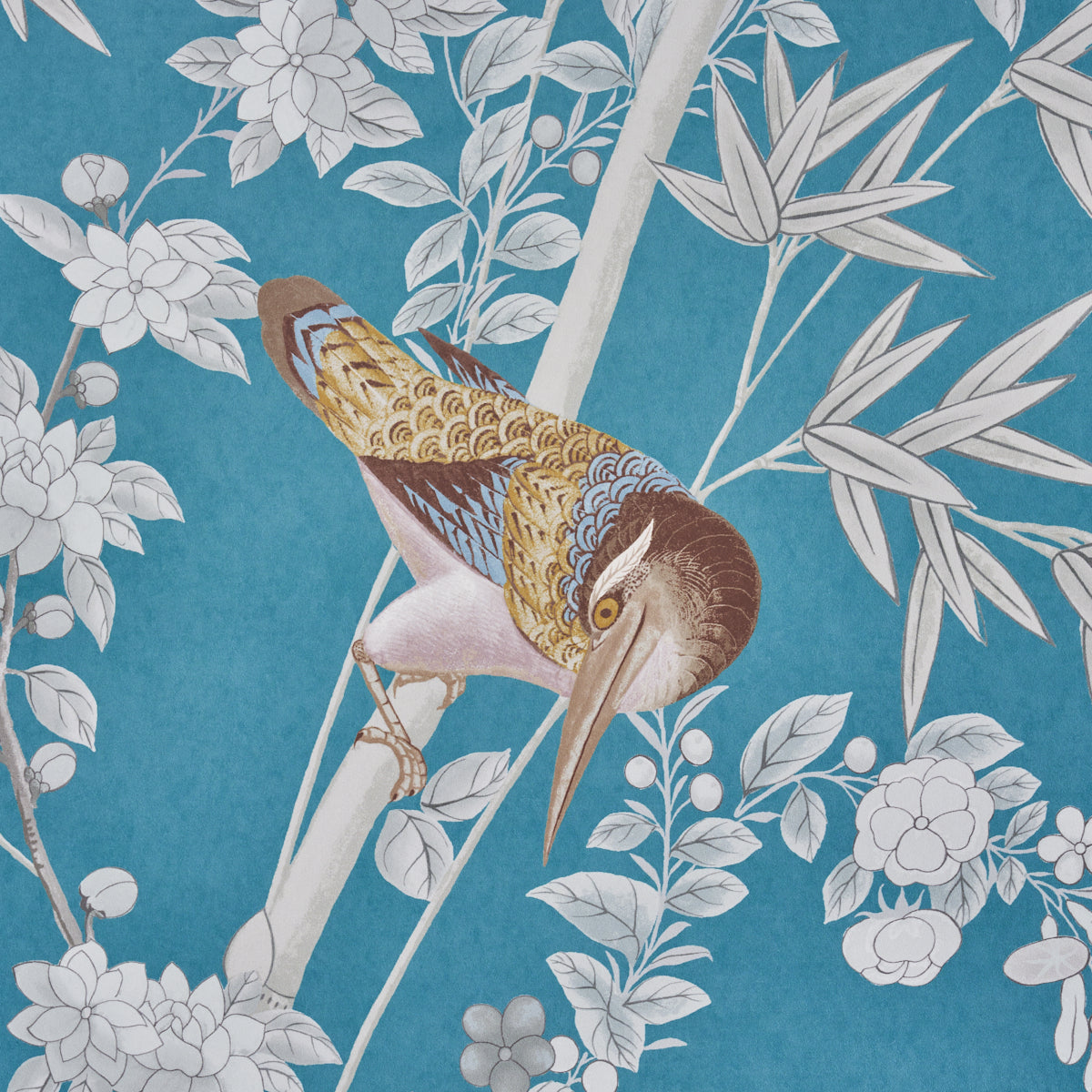 Schumacher Brighton Pavilion Panel Peacock Wallpaper