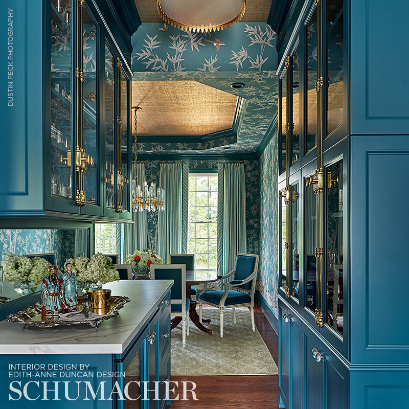 Schumacher Brighton Pavilion Panel Peacock Wallpaper