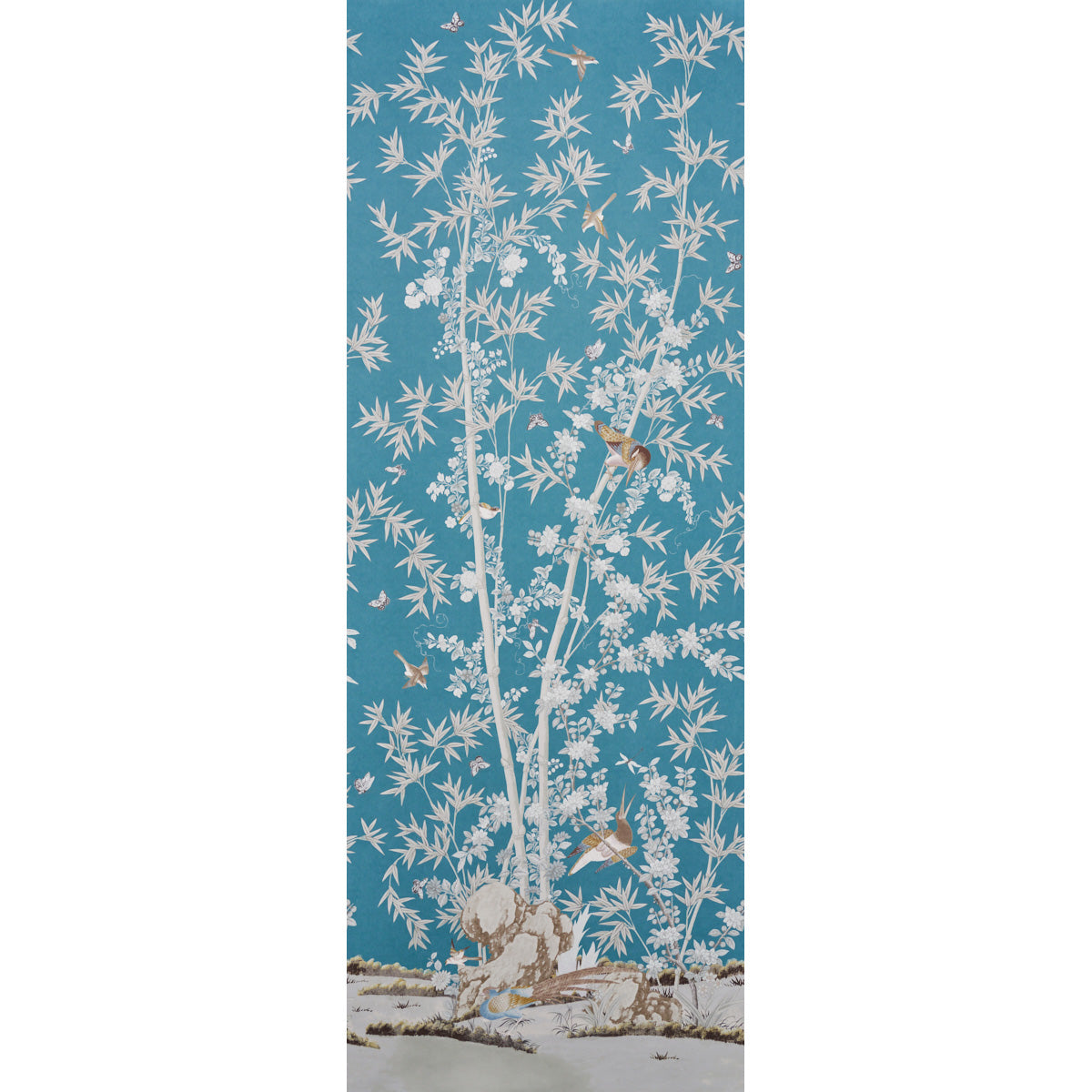 Schumacher Brighton Pavilion Panel Peacock Wallpaper