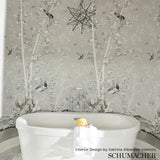 Schumacher Brighton Pavilion Panel Black & White Wallpaper