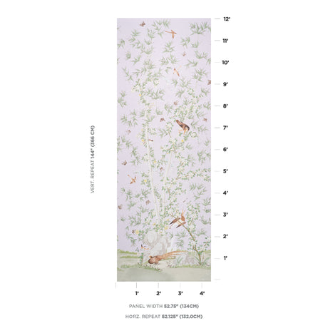 Schumacher Brighton Pavilion Panel Lilac Wallpaper