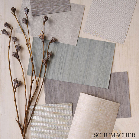 Schumacher Linen Gesso Silver Wallpaper - Eade's Wallpaper