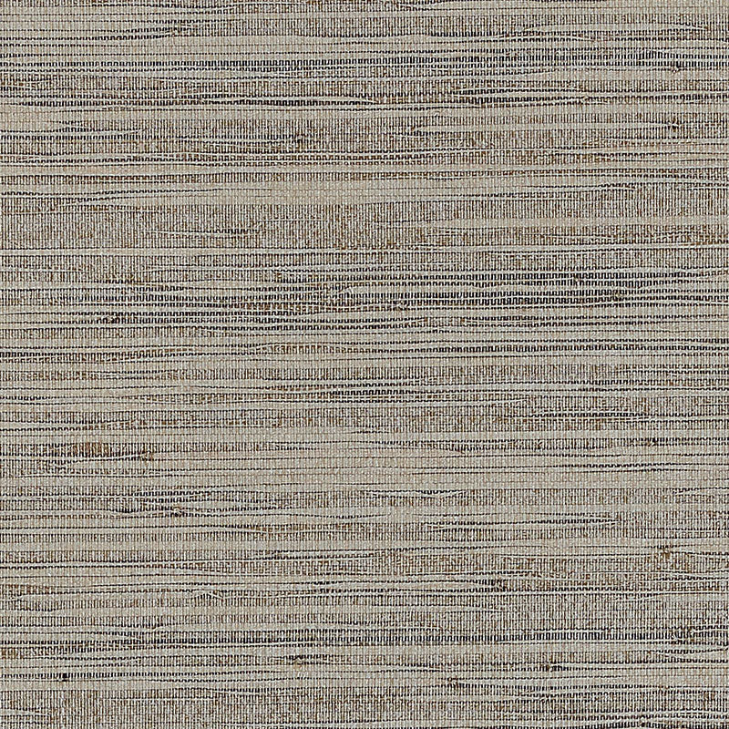 Schumacher Burnished Raffia Burnished Silver Wallpaper