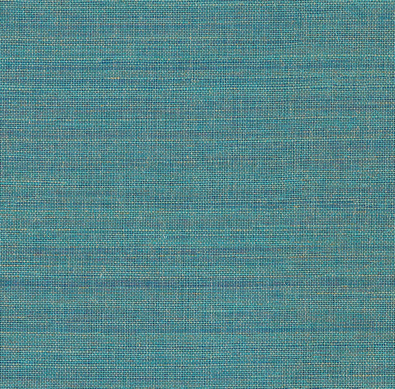 Schumacher Hemp Shimmer Peacock Shimmer Wallpaper