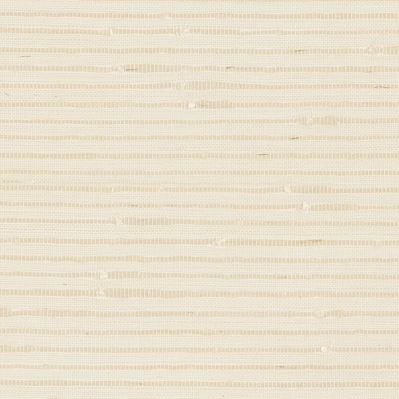 Schumacher Banded Grasscloth Cream Wallpaper