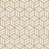 Schumacher Tumbling Blocks Greige Wallpaper