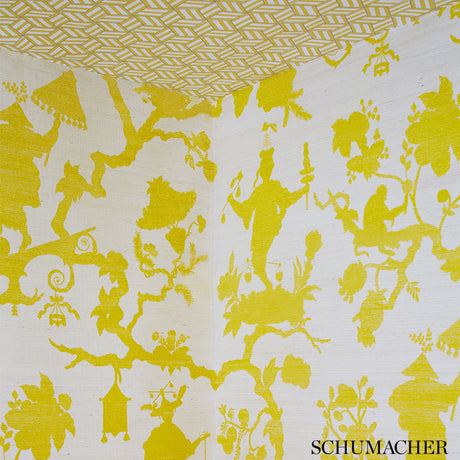 Schumacher Tumbling Blocks Citron Wallpaper