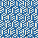 Schumacher Tumbling Blocks Cobalt Wallpaper