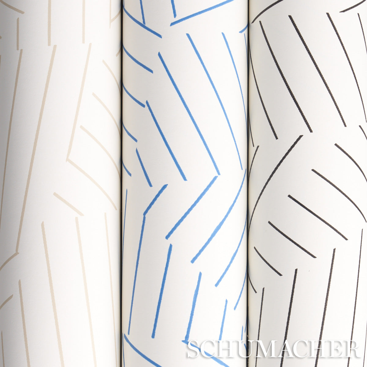 Schumacher Deconstructed Stripe Greige Wallpaper