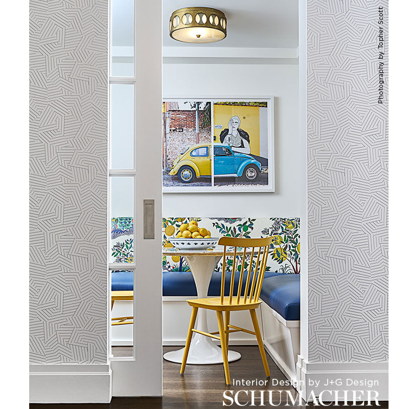 Schumacher Deconstructed Stripe Greige Wallpaper
