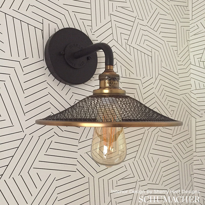 Schumacher Deconstructed Stripe Red Wallpaper