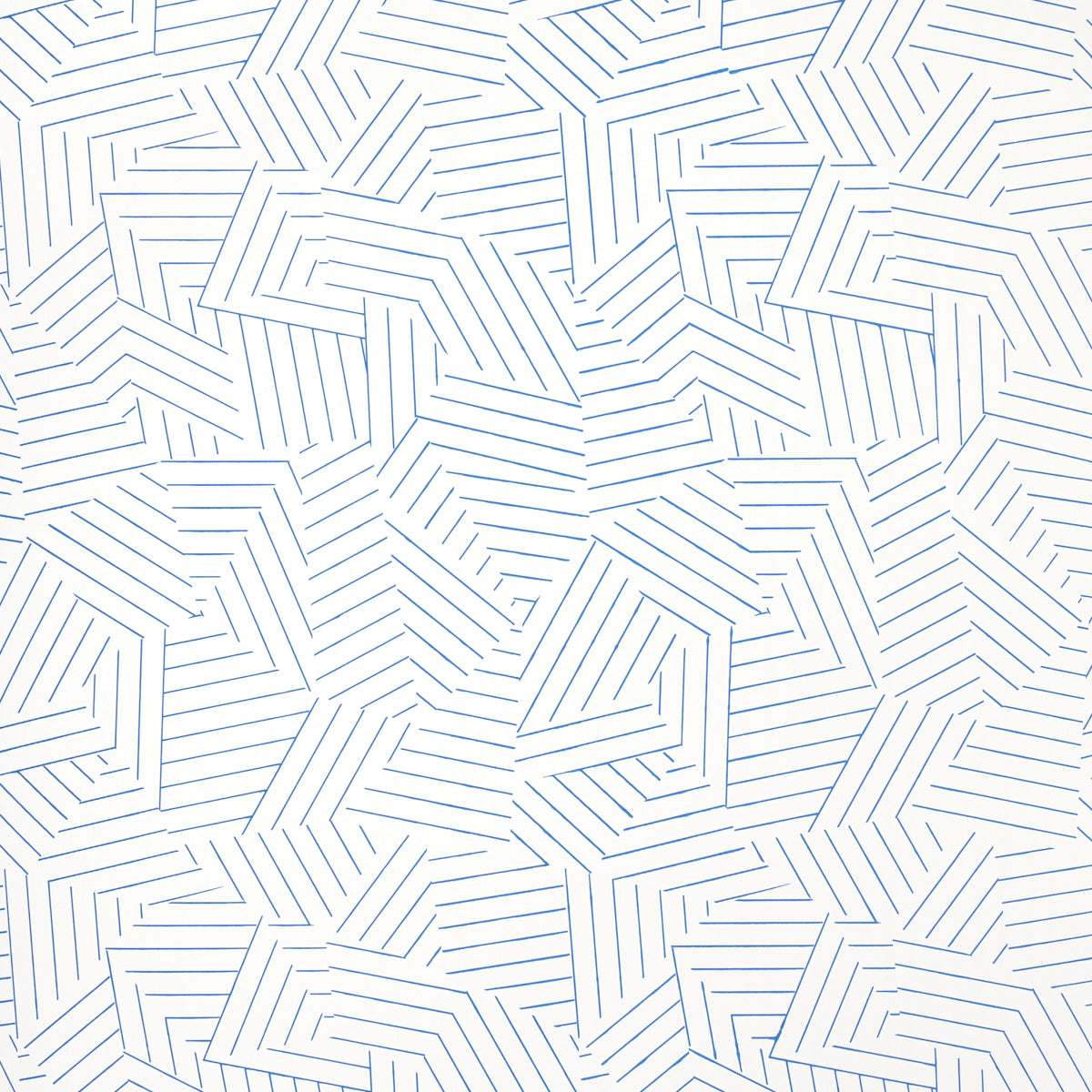 Schumacher Deconstructed Stripe Cobalt Wallpaper