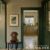 Schumacher 5007995 BELVEDERE in PEACOCK BLUE Wallpaper - VEE