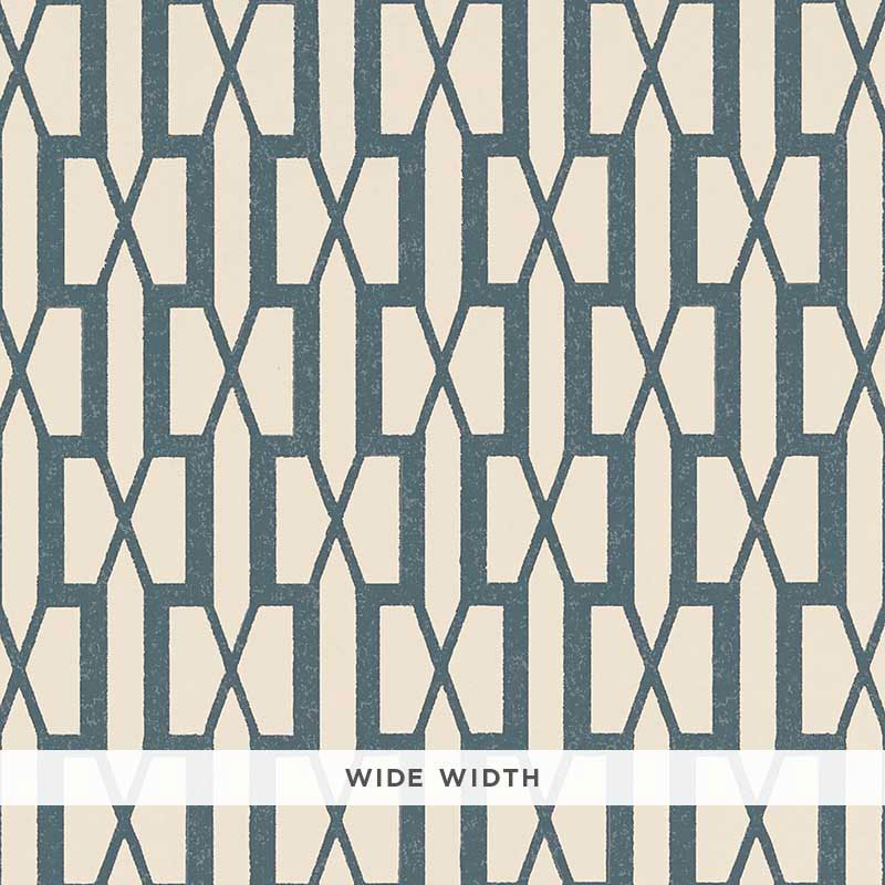 Schumacher Belvedere Peacock Blue Wallpaper