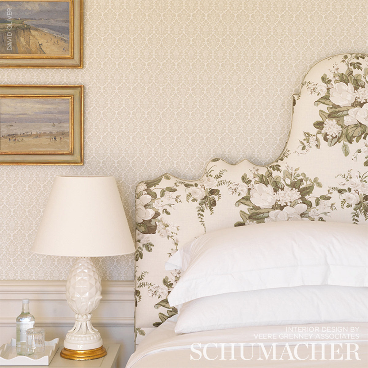 Schumacher Burley Sage Wallpaper