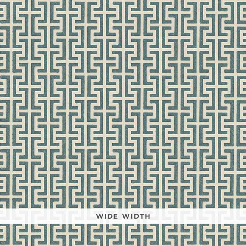 Schumacher Temple Peacock Blue Wallpaper - Eade's Wallpaper