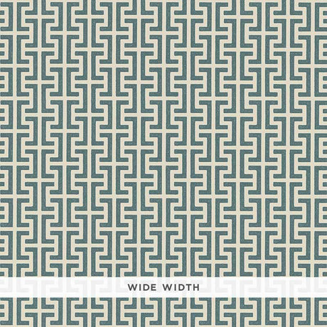 Schumacher Temple Peacock Blue Wallpaper - Eade's Wallpaper