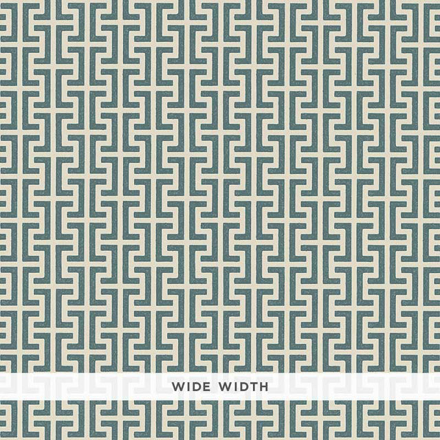 Schumacher Temple Peacock Blue Wallpaper - Eade's Wallpaper