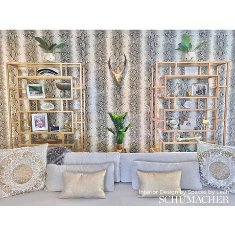 Schumacher Snake Charmer Cobalt Wallpaper - Eade's Wallpaper
