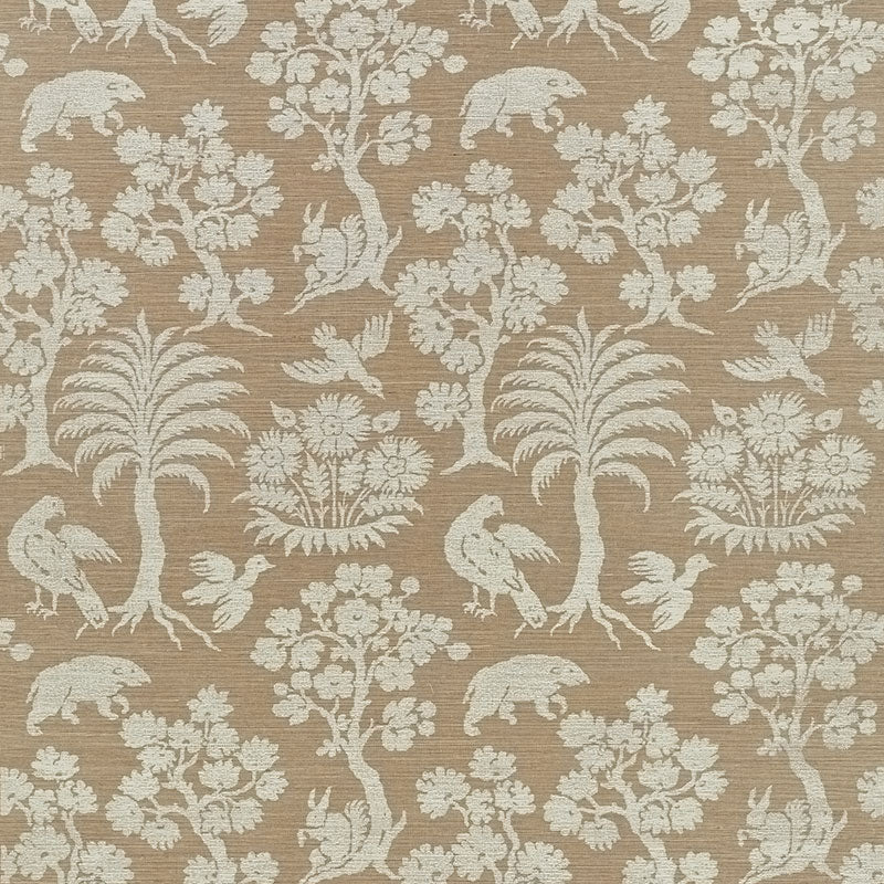 Schumacher Woodland Silhouette Sisal Mocha Wallpaper