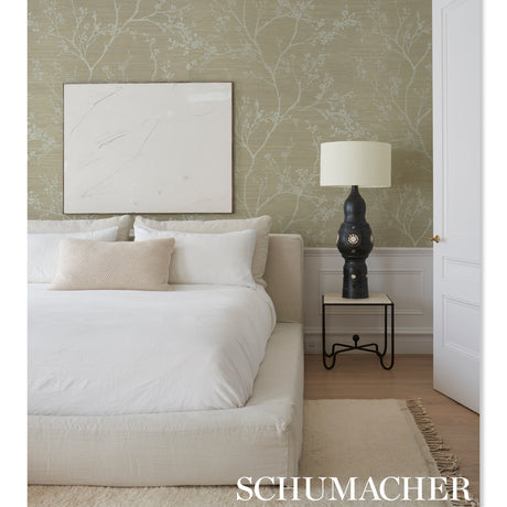 Schumacher Twiggy Sisal Fog Wallpaper