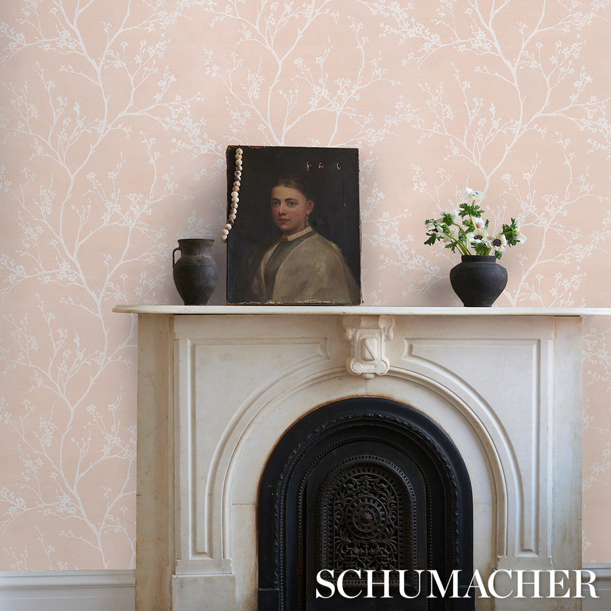 Schumacher Twiggy Sisal Petal Wallpaper - Eade's Wallpaper