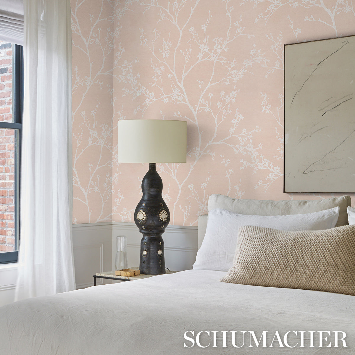 Schumacher Twiggy Sisal Petal Wallpaper - Eade's Wallpaper