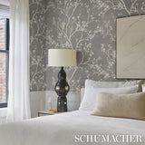 Schumacher Twiggy Sisal Charcoal Wallpaper