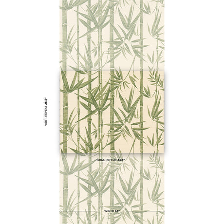 Schumacher Les Bambous Sisal Green Wallpaper - Eade's Wallpaper