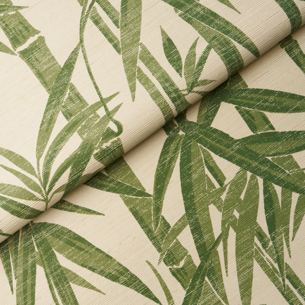 Schumacher Les Bambous Sisal Green Wallpaper - Eade's Wallpaper