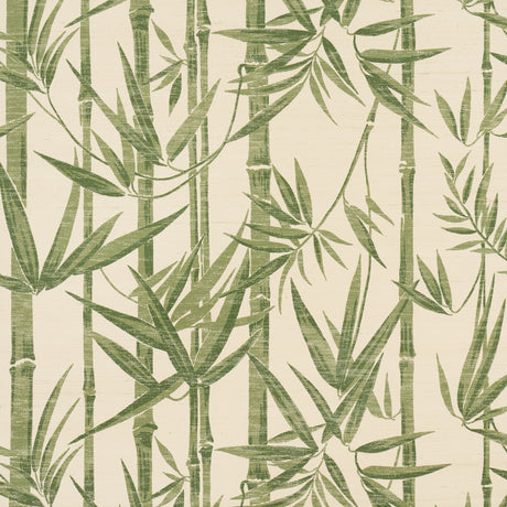 Schumacher Les Bambous Sisal Green Wallpaper - Eade's Wallpaper