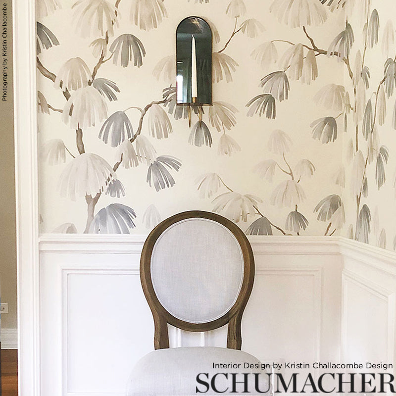 Schumacher Weeping Pine Neutral Wallpaper