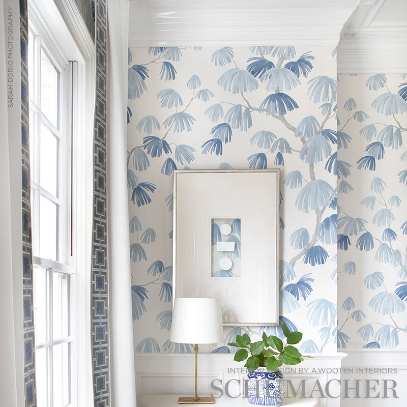 Schumacher Weeping Pine Slate Wallpaper