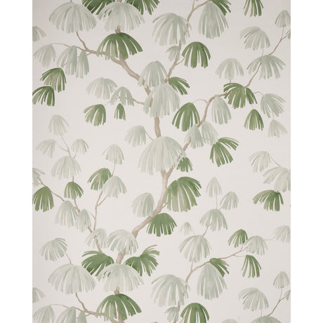 Schumacher Weeping Pine Sage Wallpaper