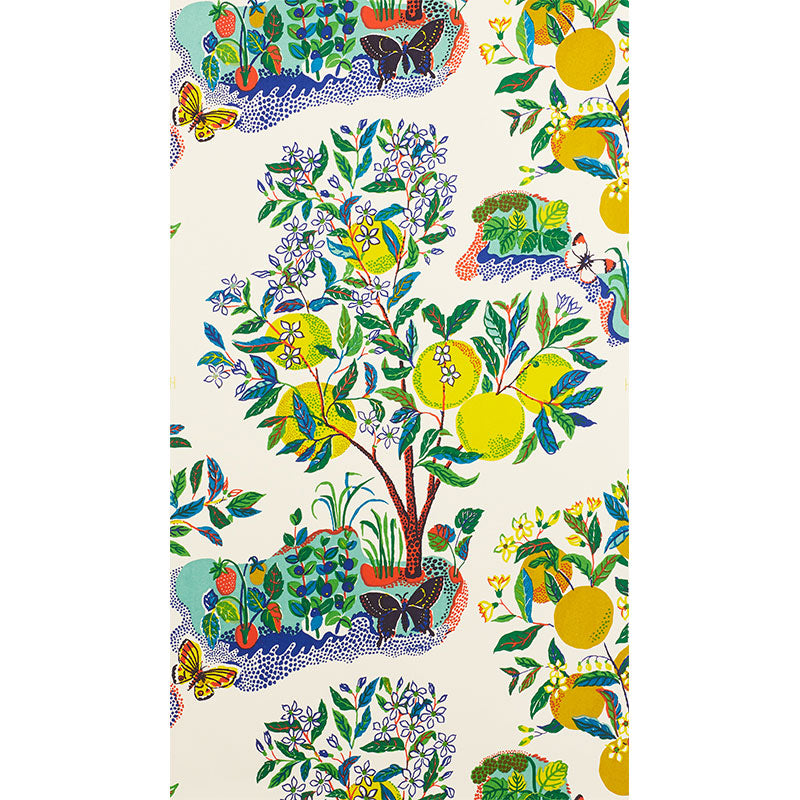 Schumacher Citrus Garden Panel Set Primary Wallpaper