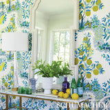 Schumacher Citrus Garden Panel Set Pool Wallpaper