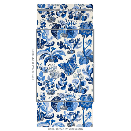 Schumacher Exotic Butterfly Marine Wallpaper