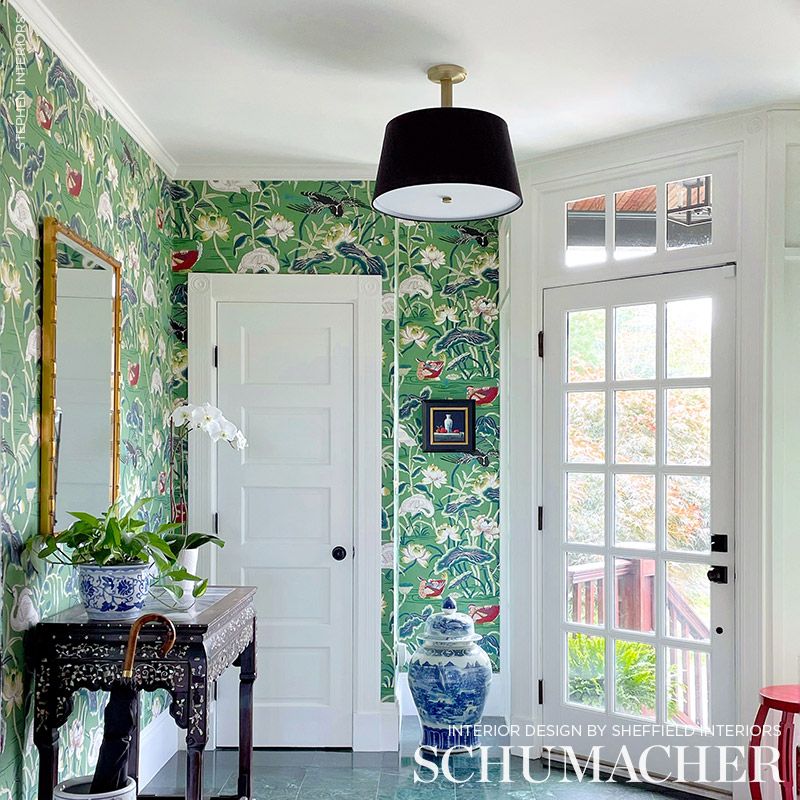 Schumacher Lotus Garden Jade Wallpaper - Eade's Wallpaper