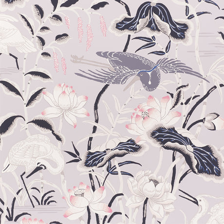 Schumacher Lotus Garden Lilac Wallpaper - Eade's Wallpaper
