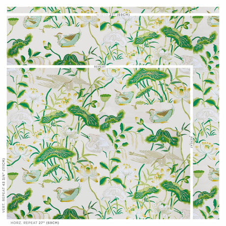 Schumacher Lotus Garden Leaf Wallpaper - Eade's Wallpaper