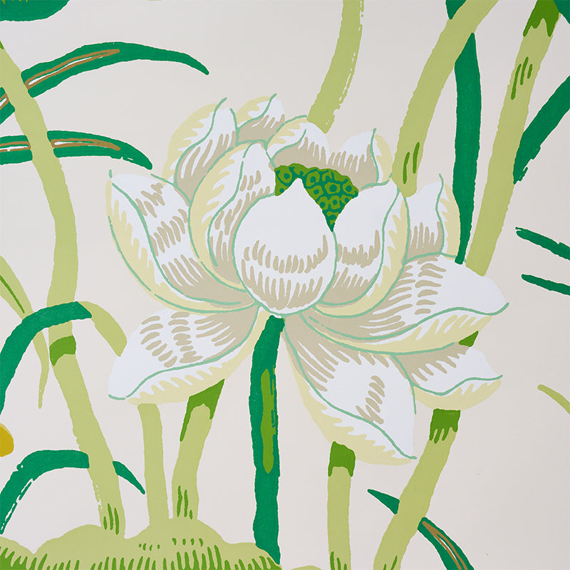 Schumacher Lotus Garden Leaf Wallpaper - Eade's Wallpaper