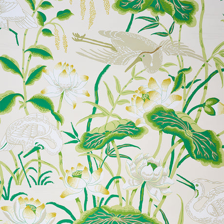 Schumacher Lotus Garden Leaf Wallpaper - Eade's Wallpaper