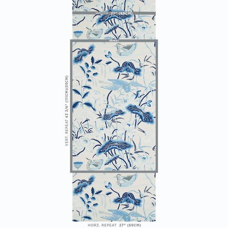 Schumacher Lotus Garden Porcelain Wallpaper - Eade's Wallpaper