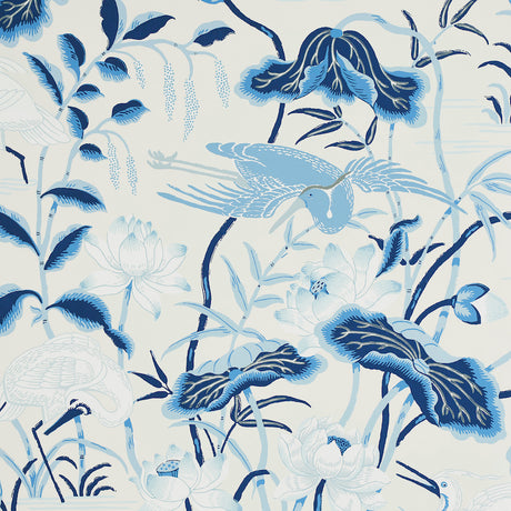 Schumacher Lotus Garden Porcelain Wallpaper - Eade's Wallpaper