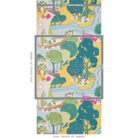 Schumacher Pearl River Yellow Wallpaper - Eade's Wallpaper